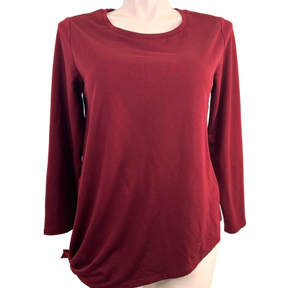 torrid Tops - Torrid Active Maroon Long Sleeve Side Tie Soft Blouse Size 0 / 12 / Large